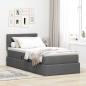 Preview: ARDEBO.de - LED-Speicherbett mit Matratze Dunkelgrau 90 x 190 cm Stoff