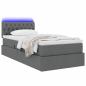 Preview: Bett mit Stauraum und LED mit LED Dunkelgrau 90 x 190 cm Stoff