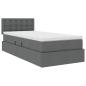 Preview: LED-Speicherbett mit Matratze Dunkelgrau 90 x 190 cm Stoff