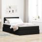 Preview: ARDEBO.de - Bett mit Stauraum und LED mit LED Schwarz 120 x 200 cm Stoff