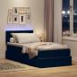 Preview: Bett mit Stauraum und LED mit Matratze Schwarz 90 x 190 cm Samt