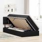 Preview: LED-Speicherbett mit Matratze Schwarz 90 x 190 cm Samt