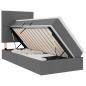 Preview: LED-Speicherbett mit Matratze Dunkelgrau 90 x 190 cm Stoff