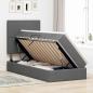 Preview: LED-Speicherbett mit Matratze Dunkelgrau 90 x 190 cm Stoff