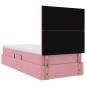 Preview: Bett mit Stauraum und LED mit Matratze Rosa 90 x 190 cm Samt