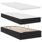Preview: Bett mit Stauraum und LED mit Matratze Schwarz 90 x 190 cm Samt