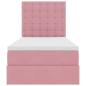 Preview: Bett mit Stauraum und LED mit Matratze Rosa 90 x 190 cm Samt