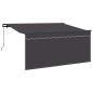 Preview: Einziehbare Markise Gestreift Anthrazit 300 x 200 cm Stoff