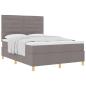 Preview: Boxspringbett mit Matratze Taupe 140 x 190 cm Stoff