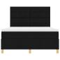 Preview: Boxspringbett mit Matratze Schwarz 140 x 190 cm Stoff