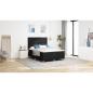 Preview: Boxspringbett mit Matratze Schwarz 140 x 190 cm Stoff