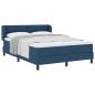 Preview: Boxspringbett mit Matratze mit Kopfteil Blau 140 x 200 cm Stoff