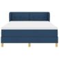 Preview: Boxspringbett mit Matratze mit Kopfteil Blau 140 x 200 cm Stoff