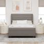 Preview: Boxspringbett mit Matratze Taupe 140 x 190 cm Stoff