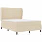 Preview: ARDEBO.de - Boxspringbett mit Matratze Creme 140 x 200 cm Stoff