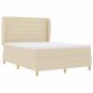 Preview: Boxspringbett mit Matratze Dunkelgrau 90x190 cm Creme Stoff