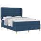 Preview: Boxspringbett mit Matratze Dunkelgrau 90x190 cm Blau Stoff