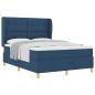 Preview: Boxspringbett mit Matratze Dunkelgrau 90x190 cm Blau Stoff