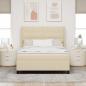 Preview: Boxspringbett mit Matratze Creme 140 x 200 cm Stoff