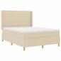 Preview: Boxspringbett mit Matratze Creme 140 x 200 cm Stoff