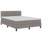 Preview: Boxspringbett mit Matratze mit LED Taupe 140 x 190 cm Stoff