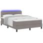 Preview: Boxspringbett mit Matratze mit LED Taupe 140 x 190 cm Stoff