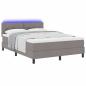 Preview: Boxspringbett mit Matratze mit LED Taupe 140 x 190 cm Stoff