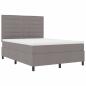 Preview: Boxspringbett mit Matratze mit LED Taupe 140 x 190 cm Stoff