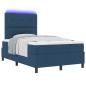 Preview: Boxspringbett mit Matratze mit LED Blau 120 x 200 cm Stoff