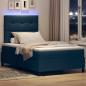 Preview: Boxspringbett mit Matratze mit LED Blau 120 x 200 cm Stoff