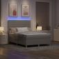 Preview: LED Boxspringbett mit Matratze Taupe 140 x 190 cm Stoff