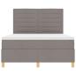 Preview: LED Boxspringbett mit Matratze Taupe 140 x 200 cm Stoff