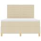 Preview: LED Boxspringbett mit Matratze Creme 140 x 200 cm Stoff