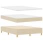 Preview: LED Boxspringbett mit Matratze Creme 140 x 200 cm Stoff