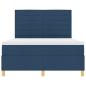 Preview: LED Boxspringbett mit Matratze Blau 140 x 200 cm Stoff
