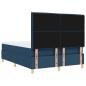 Preview: LED Boxspringbett mit Matratze Blau 140 x 200 cm Stoff
