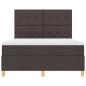 Preview: LED Boxspringbett mit Matratze Dunkelbraun 140 x 200 cm Stoff