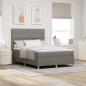 Preview: ARDEBO.de - LED Boxspringbett mit Matratze Taupe 140 x 200 cm Stoff