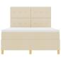 Preview: LED Boxspringbett mit Matratze Creme 140 x 200 cm Stoff