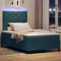 Preview: LED Boxspringbett mit Matratze Dunkelblau 120 x 190 cm Stoff