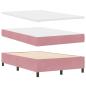 Preview: LED Boxspringbett mit Matratze Rosa 120 x 200 cm Stoff
