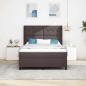 Preview: LED Boxspringbett mit Kopfteil Dunkelbraun 140 x 200 cm Stoff