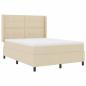 Preview: LED Boxspringbett mit Matratze Creme 140 x 200 cm Stoff