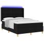 Preview: Boxspringbett mit Matratze Schwarz 140 x 190 cm Stoff