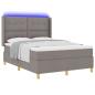 Preview: Boxspringbett mit Matratze Taupe 140 x 190 cm Stoff