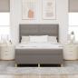Preview: Boxspringbett mit Matratze Taupe 140 x 200 cm Stoff