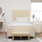 Preview: Boxspringbett mit Matratze Creme 120 x 200 cm Stoff
