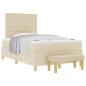 Preview: Boxspringbett mit Matratze Creme 120 x 200 cm Stoff