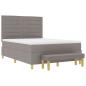 Preview: Boxspringbett mit Matratze Taupe 140 x 190 cm Stoff