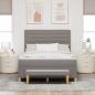 Preview: Boxspringbett mit Matratze Taupe 140 x 200 cm Stoff